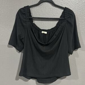 Madewell Pointelle Peasant Top M